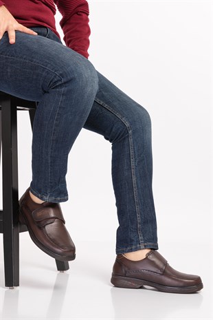 Black Diabetic Comfort Orthopedic Mens Walking Shoes