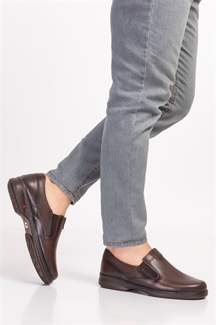 Brown Orthopedic Hallux Valgus Men Shoes