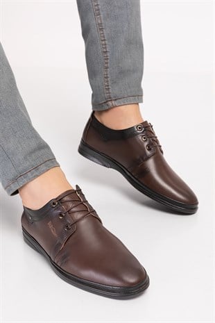 Brown Diabetic Orthopedic Classic Mens Shoes