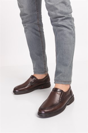 Dark Brown Diabetic Orthopedic For Men Walking Shoes