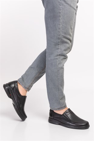 Black Diabetic Orthopedic Men Walking Shoes