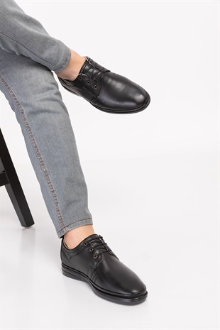 Black Diabetic Orthopedic Classic For Men Shoes