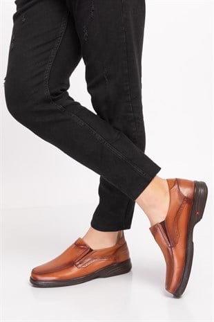 Brown Diabetic Orthopedic Men Walking Shoes