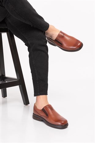 Brown Diabetic Orthopedic For Mens Walking Shoes