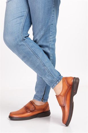 Brown Diabetic Orthopedic For Men Walking Shoes