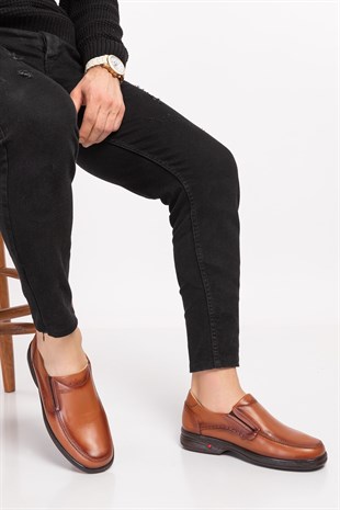 Brown Diabetic Orthopedic Men Walking Shoes