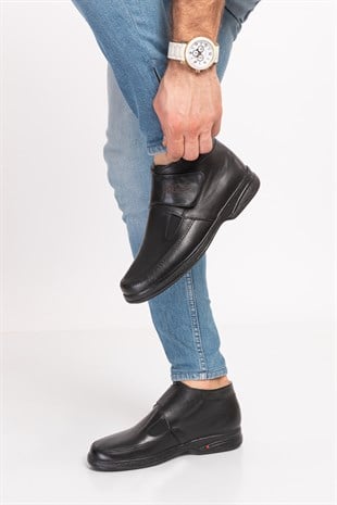 Black Diabetic Orthopedic For Men Boots