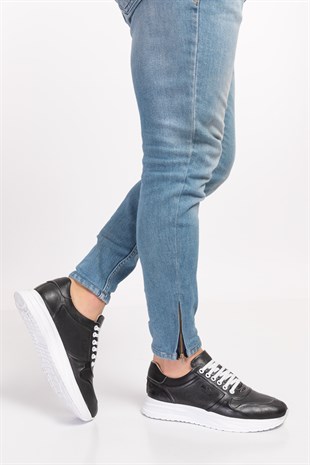 Black Diabetic Orthopedic Mens Sport Shoes