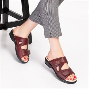 Maroon Diabetic Orthopedic For Women Slippers