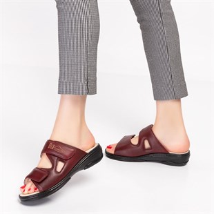 Maroon Diabetic Orthopedic For Women Slippers