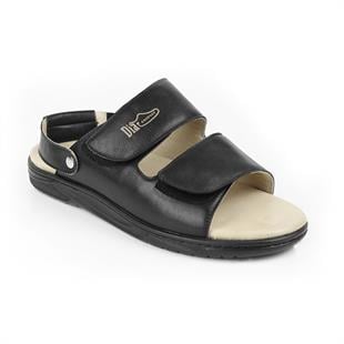 TOPTAN ORTOPEDiK DİYABETİK ERKEK SANDALET SİYAH DİA 021