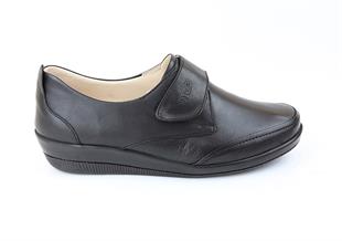 TOPTAN ORTOPEDiK DİYABETİK KADIN AYAKKABI SİYAH DİA 003
