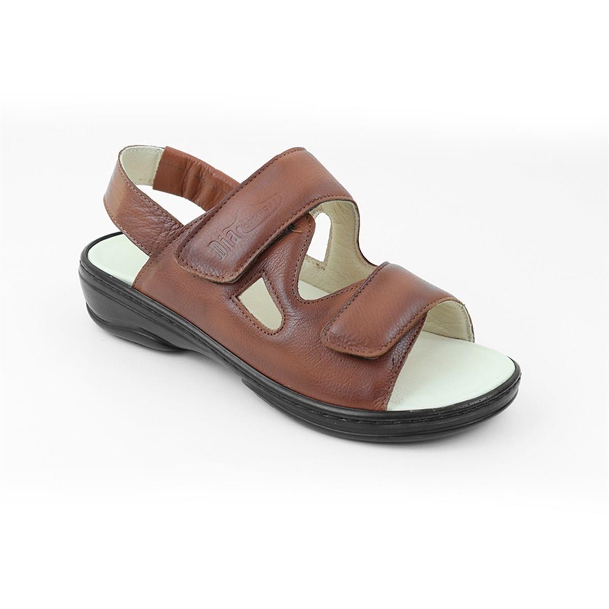TOPTAN ORTOPEDiK DİYABETİK KADIN SANDALET TABA DİA 020