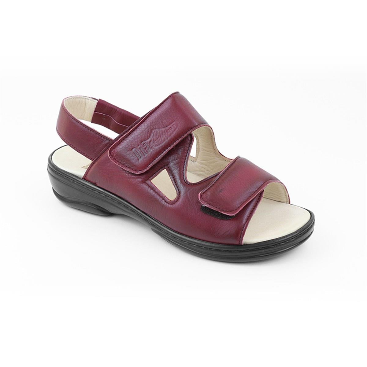 TOPTAN ORTOPEDiK DİYABETİK KADIN SANDALET BORDO DİA 020