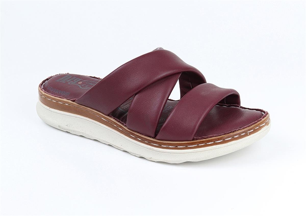 TOPTAN ORTOPEDiK DİYABETİK KADIN TERLİK BORDO DİA 125