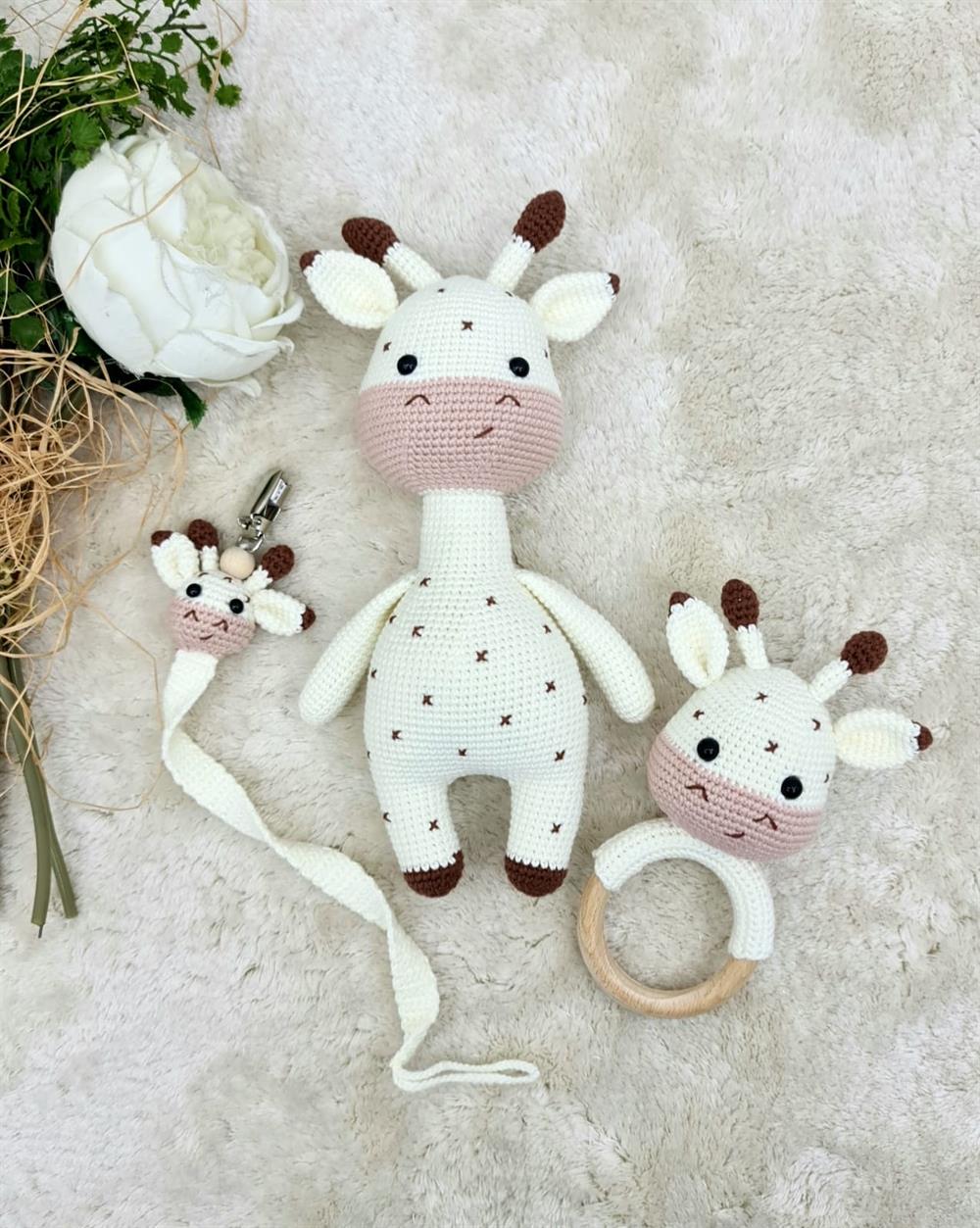 3 lü AMİGURUMİ SEVİMLİ ZURAFA  BONCUKLU SET 
