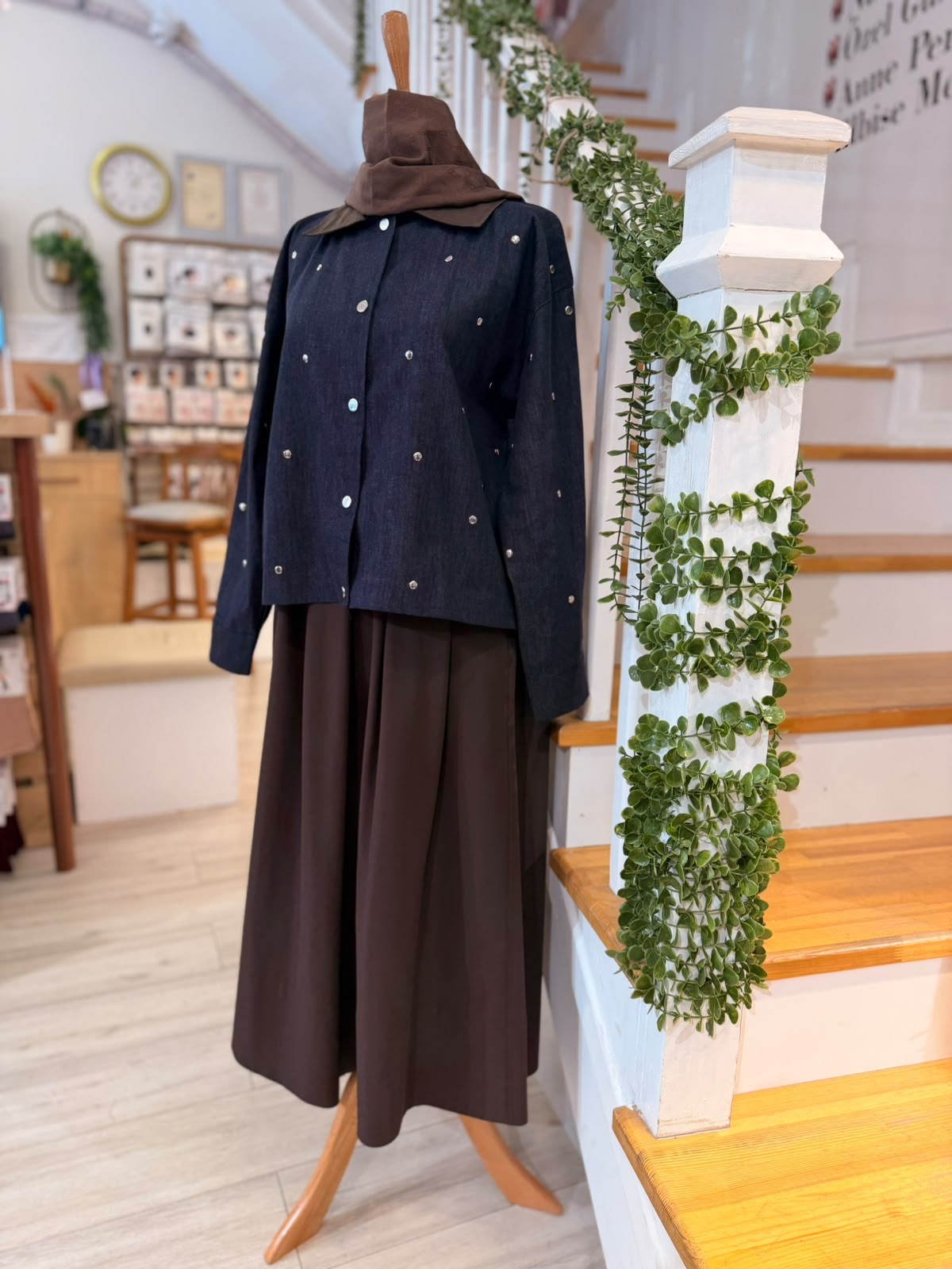 3351  LACİVERT DROP DETAYLI KOT CEKET