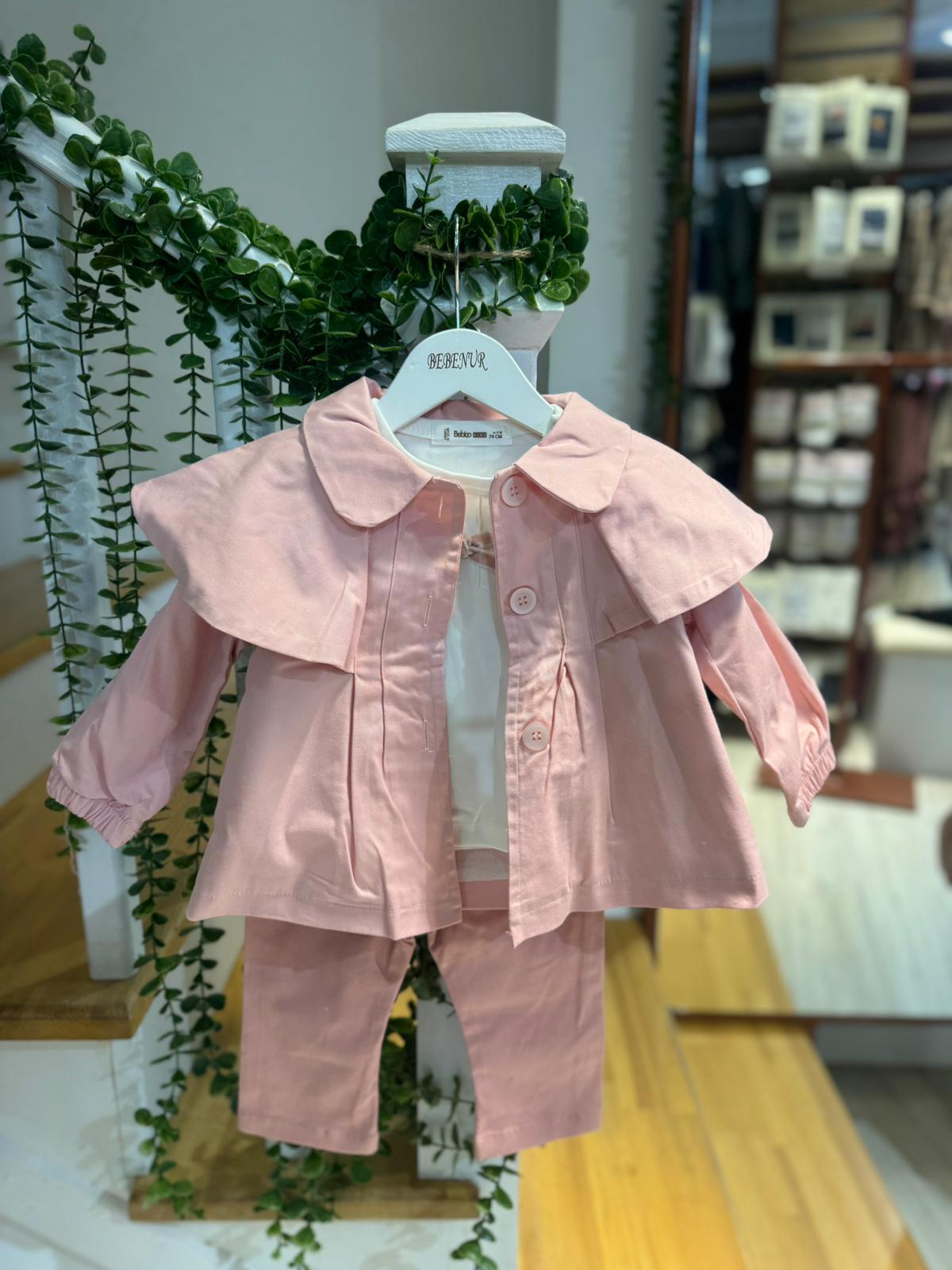 5412 PEMBE 6-24 AY HANA KIZ TREÇLİ TAKIM