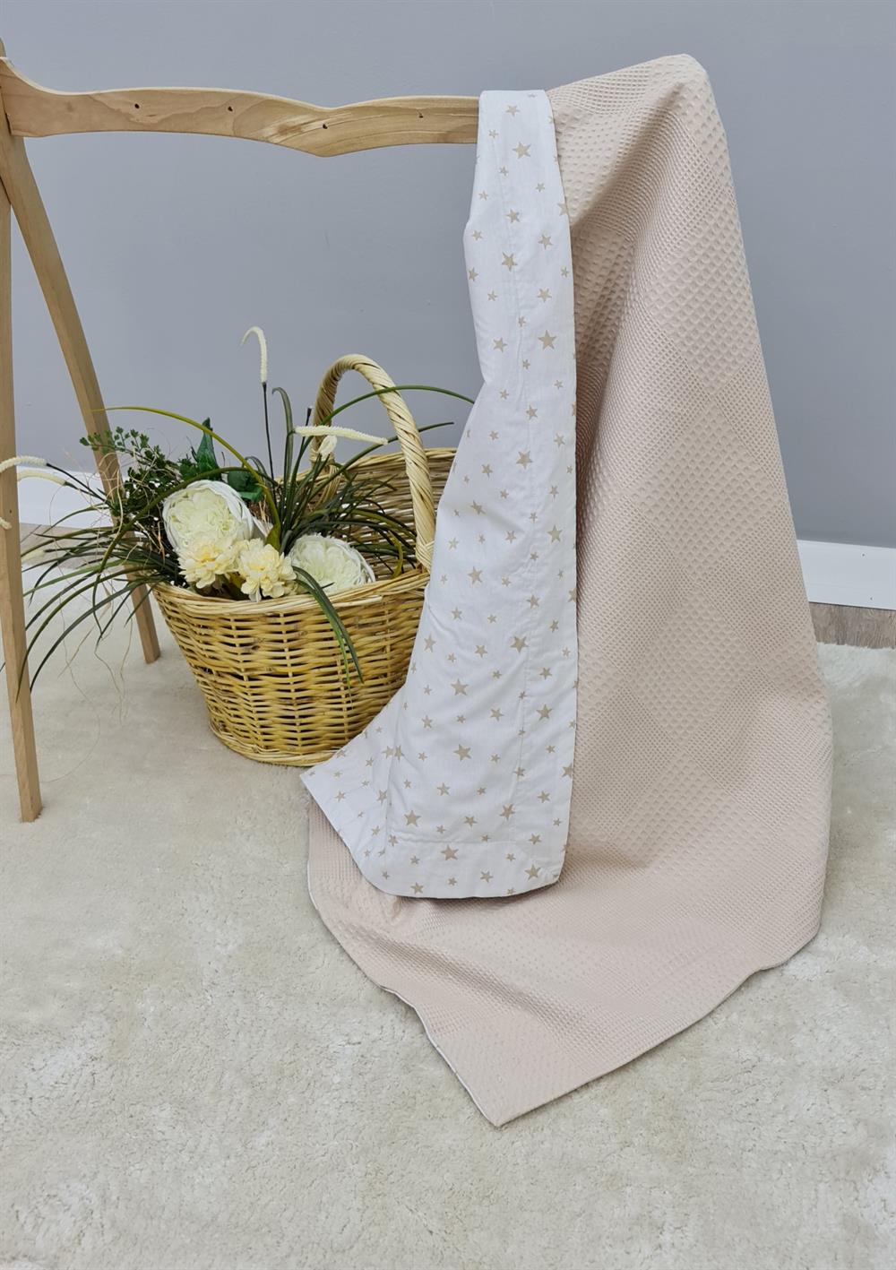 BEJ YILDIZ PİKE POPLİN BATTANİYE