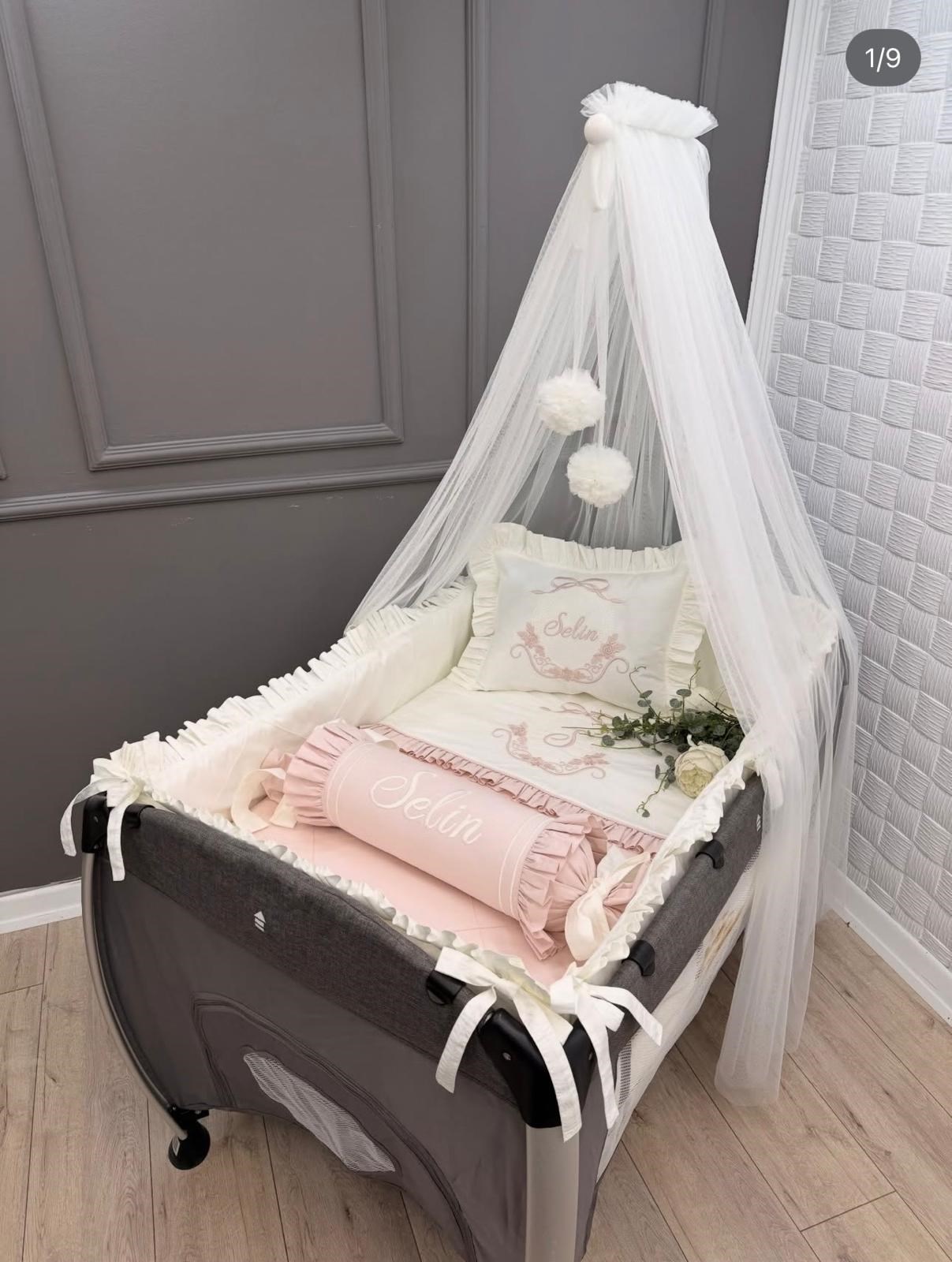 ELEGANT-EKRU-AÇIK PUDRA  KOMBİNLİ PARK BEŞİK UYKU SETİ 