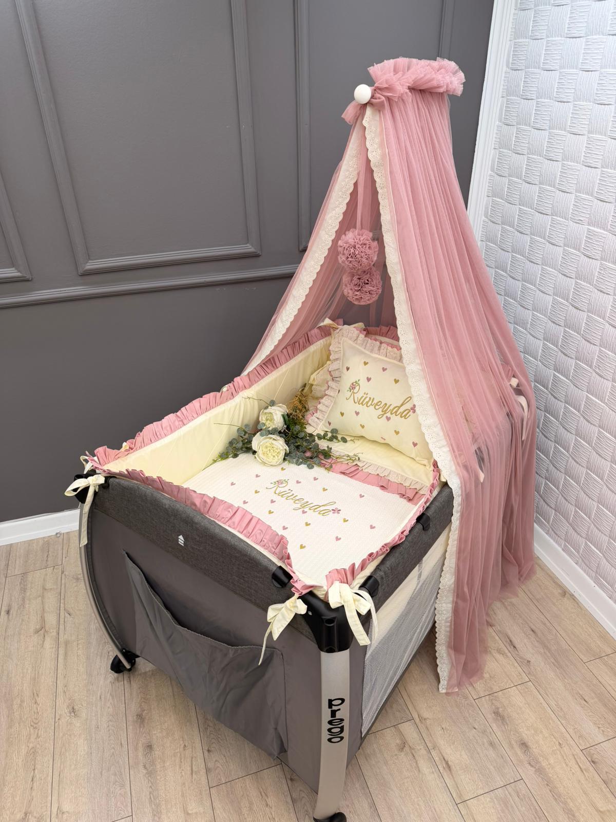 ELEGANT-KREM-PUDRA  KOMBİNLİ PİKELİ  PARK BEŞİK UYKU SETİ 