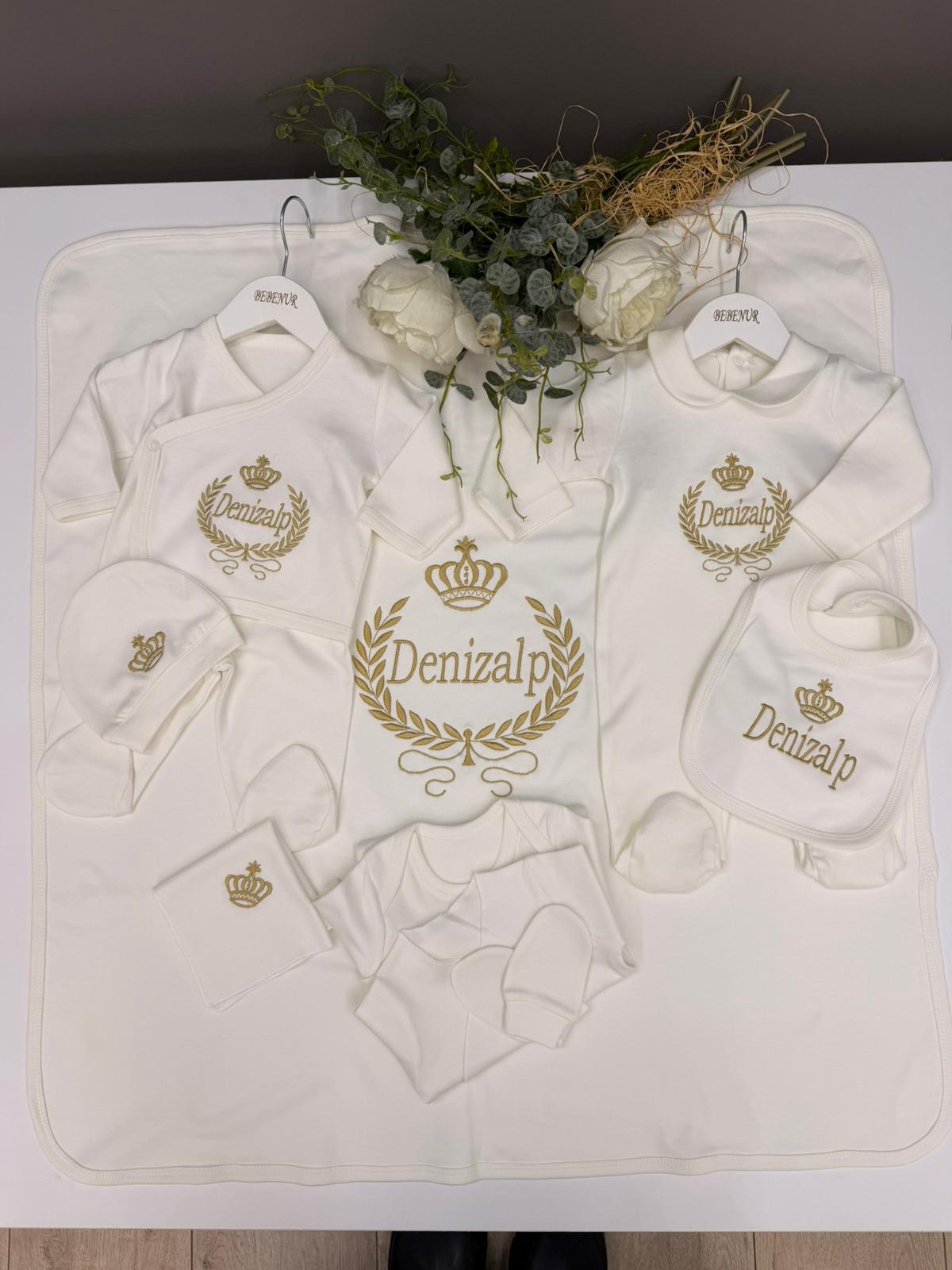 FULL BEYAZ GOLD  NAKIŞLI 10 LU SET 