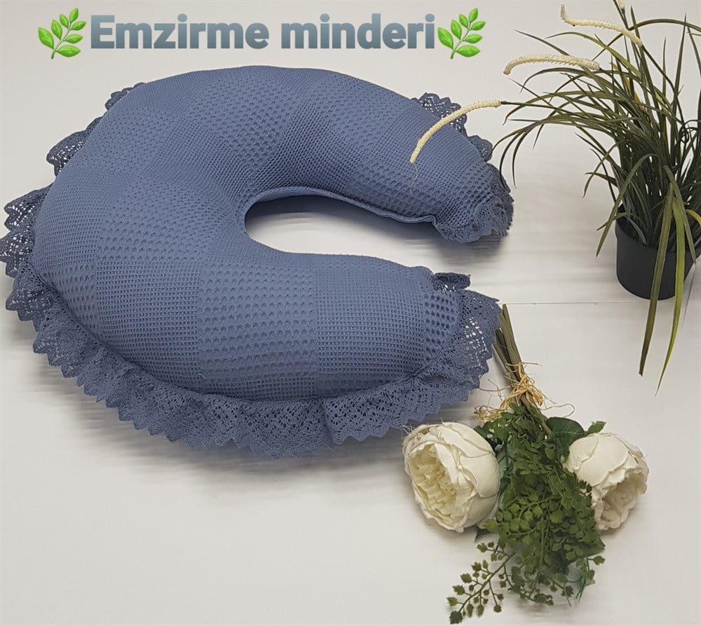 İNDİGO PİKE DANTELLİ EMZİRME MİNDERİ
