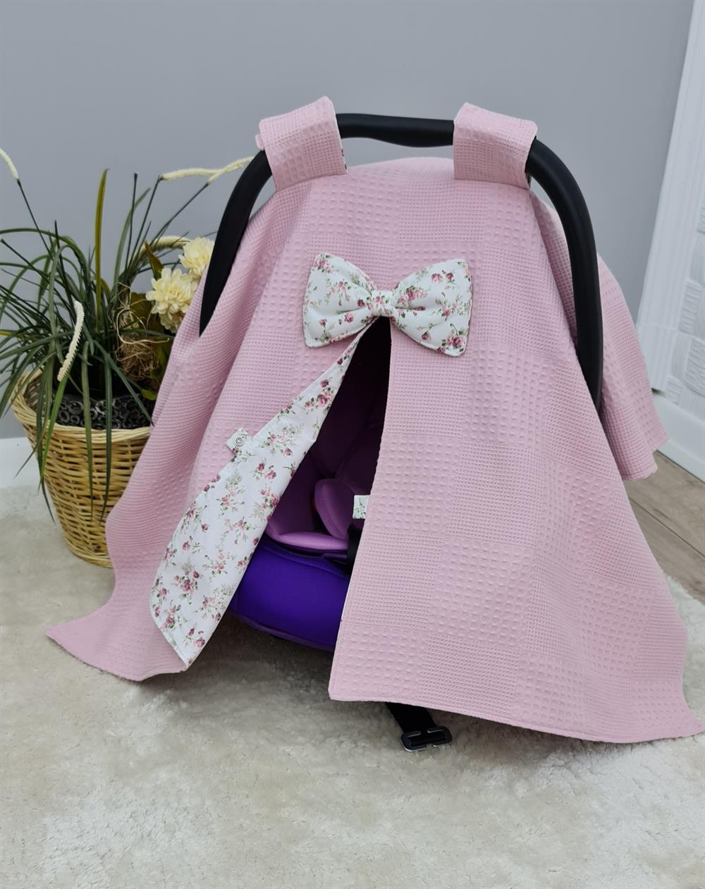 PUDRA ÇİÇEKLER PUSET ÖRTÜSÜ 