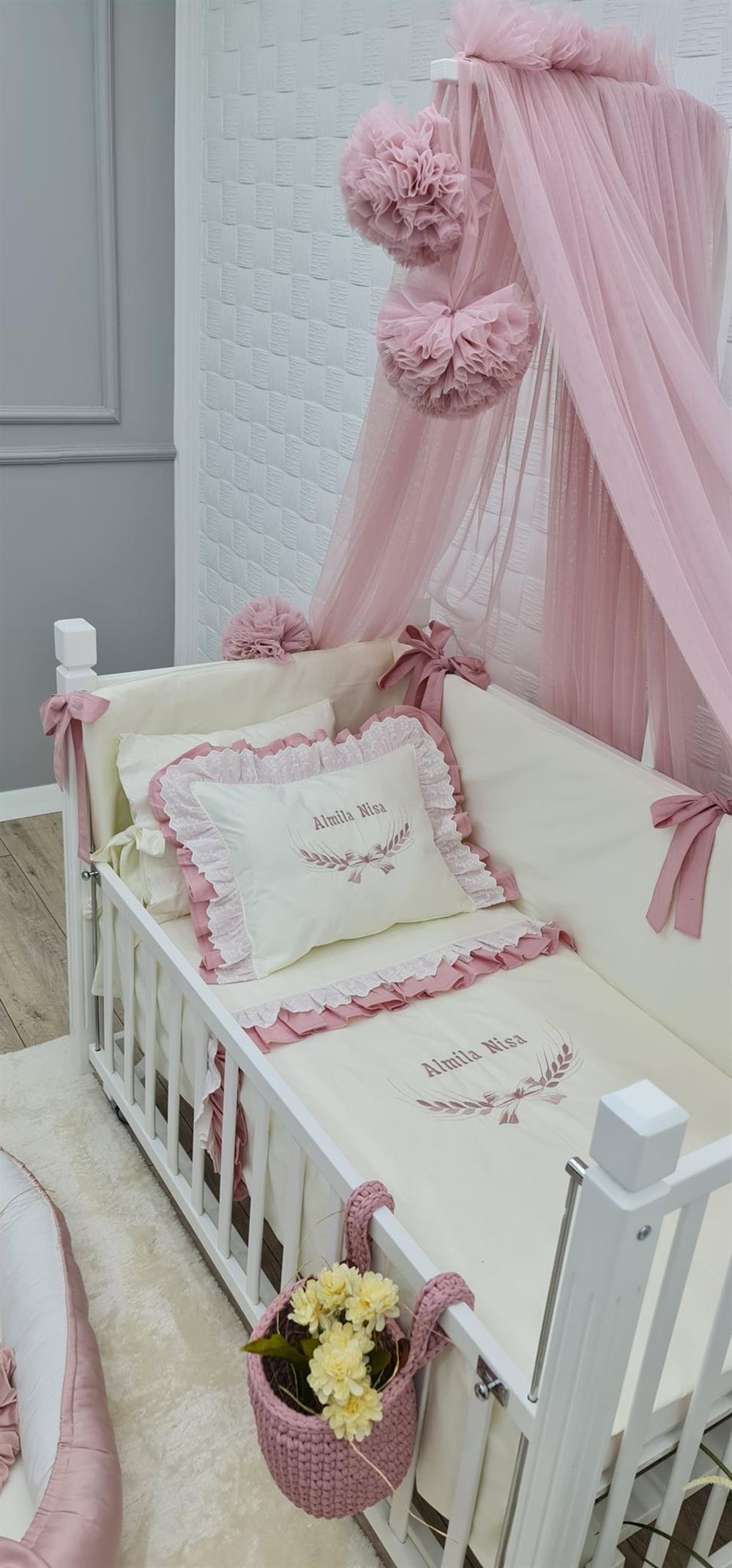 PUDRA FIRFIRLI BEBEK NEVRESİM TAKIMI 