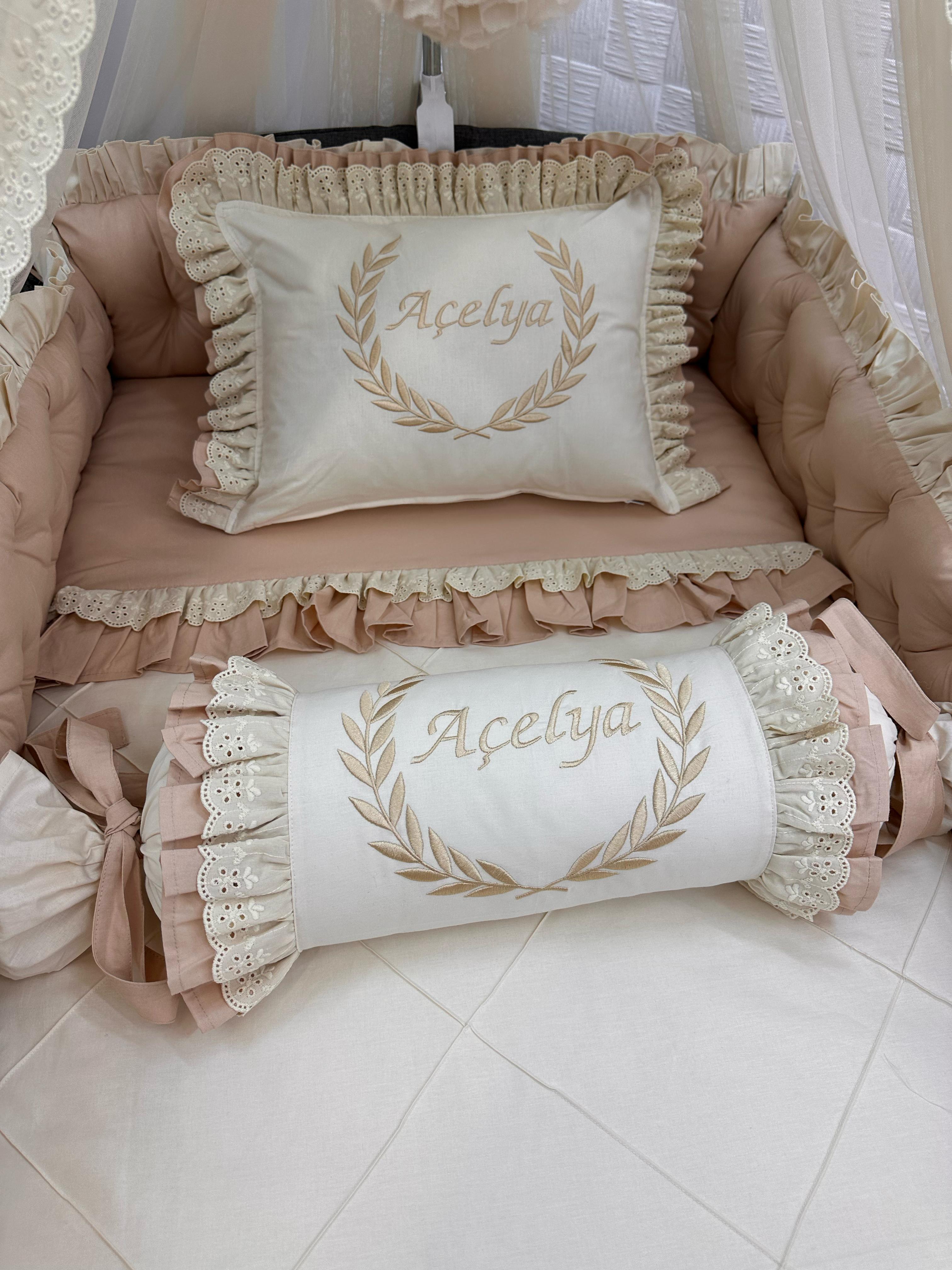 VANİLYA BEJ FIRFIRLI ŞEKER YASTIK