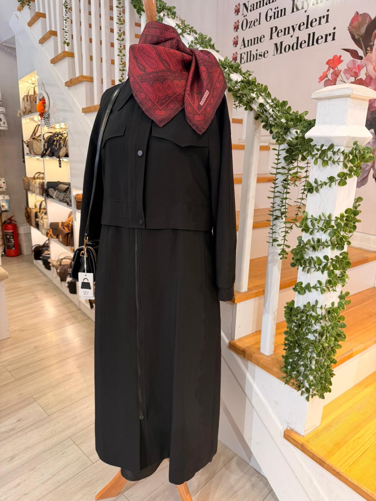 W27820 SİYAH TRENCH