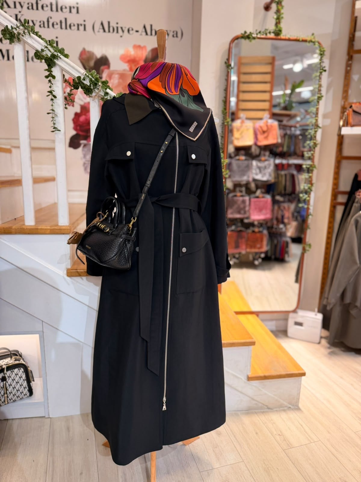 W27857 KAHVE SİYAH TRENCH