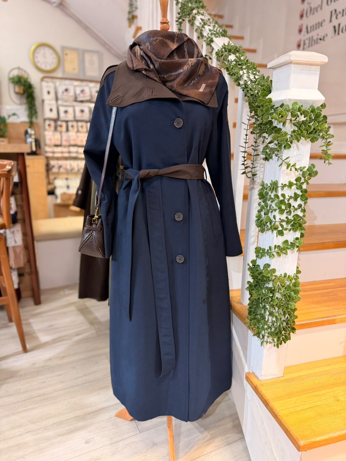W27863  LACİVERT TRENÇ