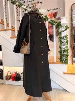 W27833 3 SİYAH TRENCH