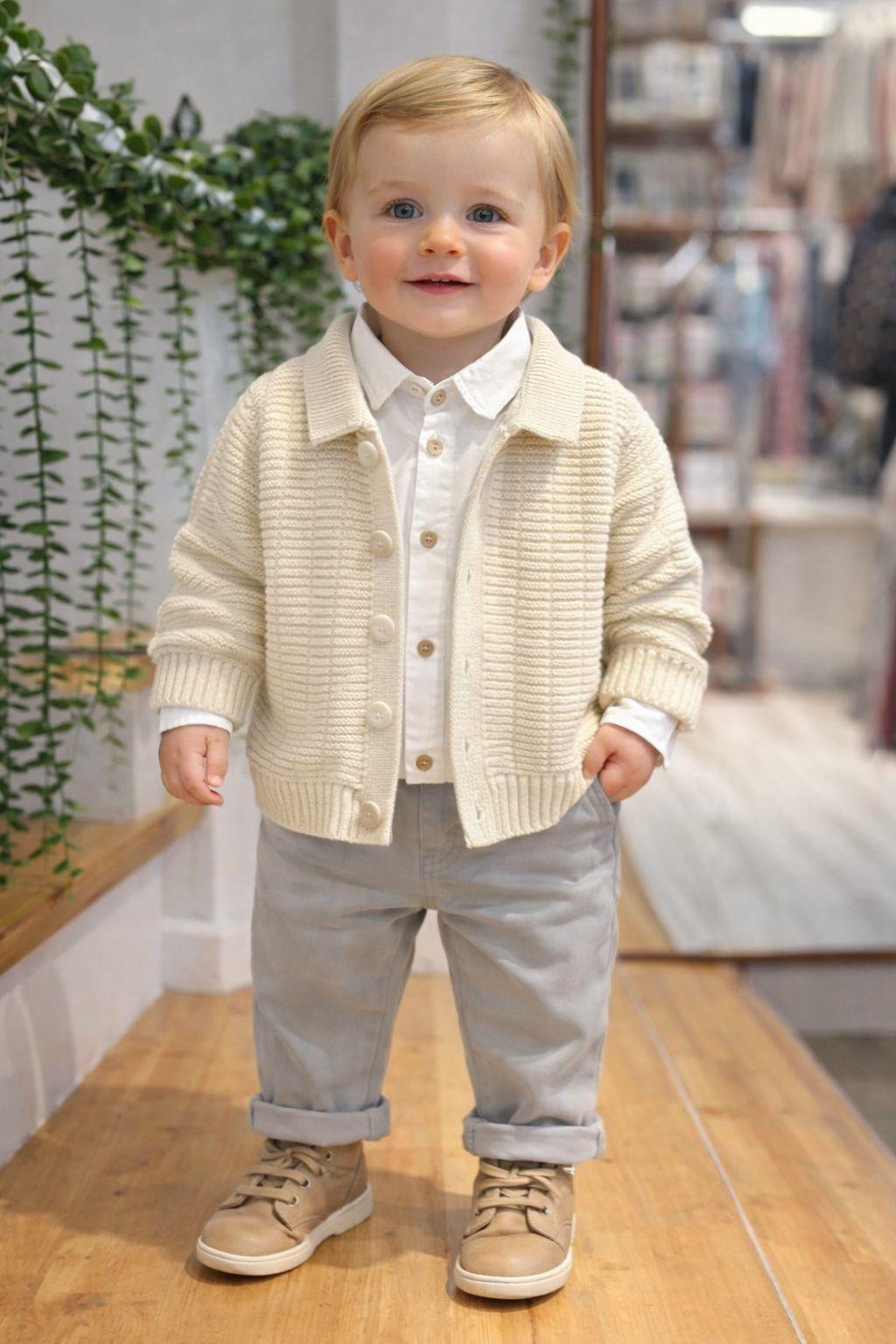 126037 6-24 AY TRİKO HIRKALI 3LÜ TAKIM KREM