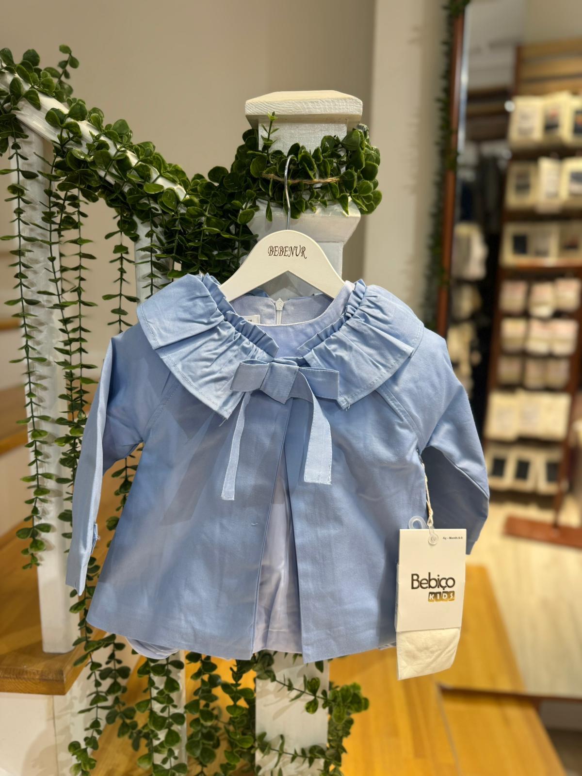 5418 MAVİ 9-24 AY JERSEY ELBİSELİ TAKIM