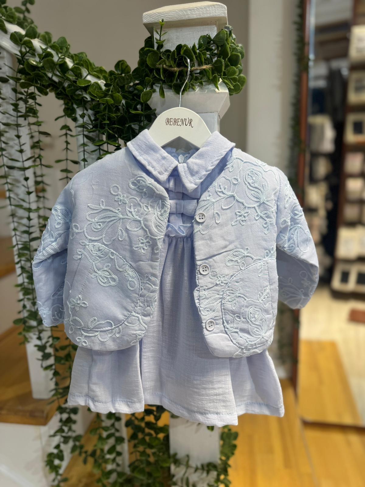 5437 MAVİ 6-24 AY ROSE ELBİSELİ TAKIM