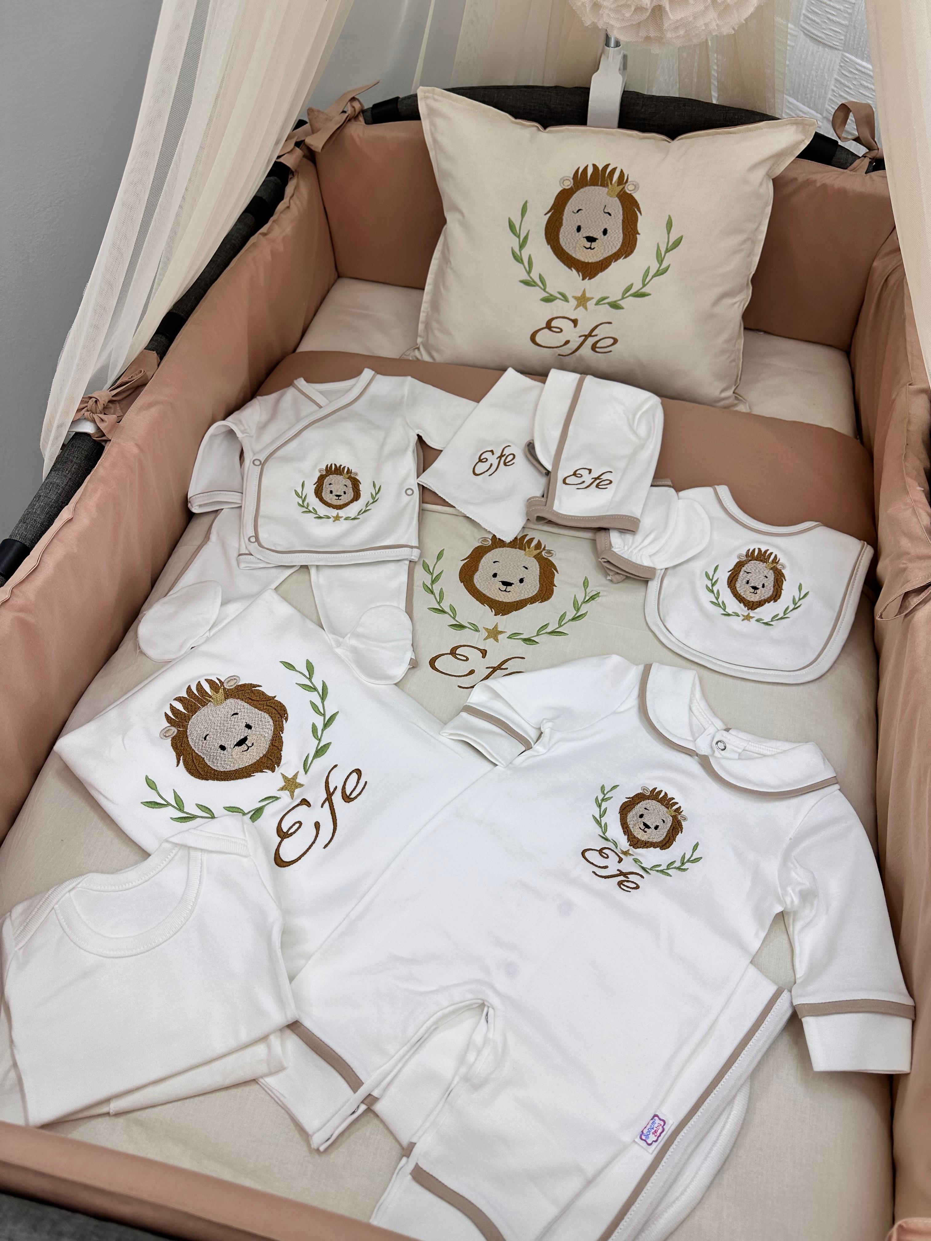 BEJ BİYELİ ASLAN NAKIŞLI 10 LU SET 