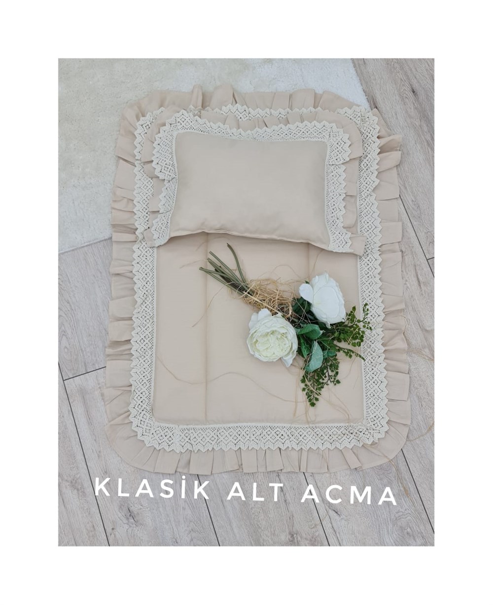 BEJ  FIRFIRLI DANTELLİ AÇMA MİNDERİ
