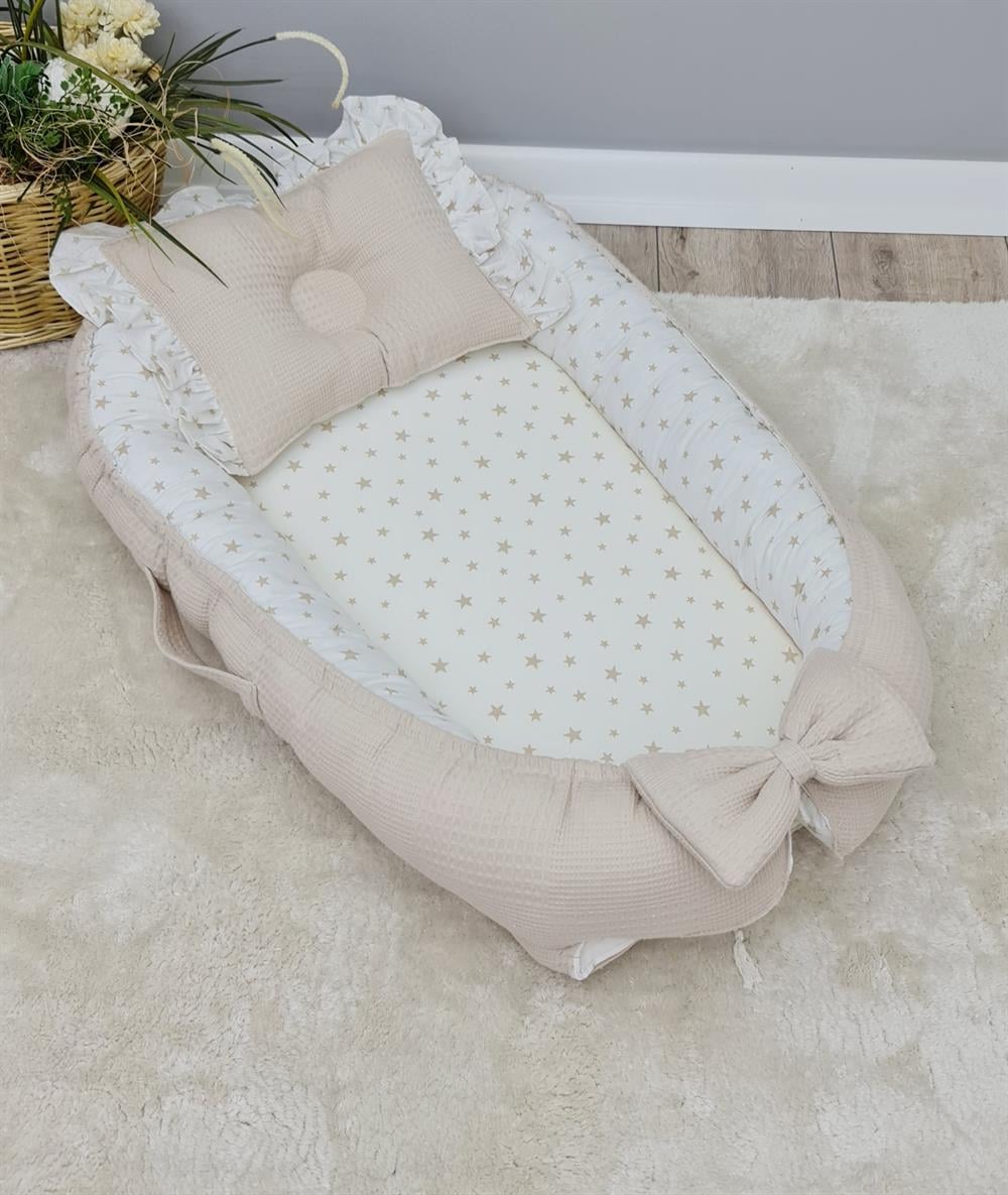 BEJ YILDIZ YASTIĞI FIRFIRLI BABYNEST