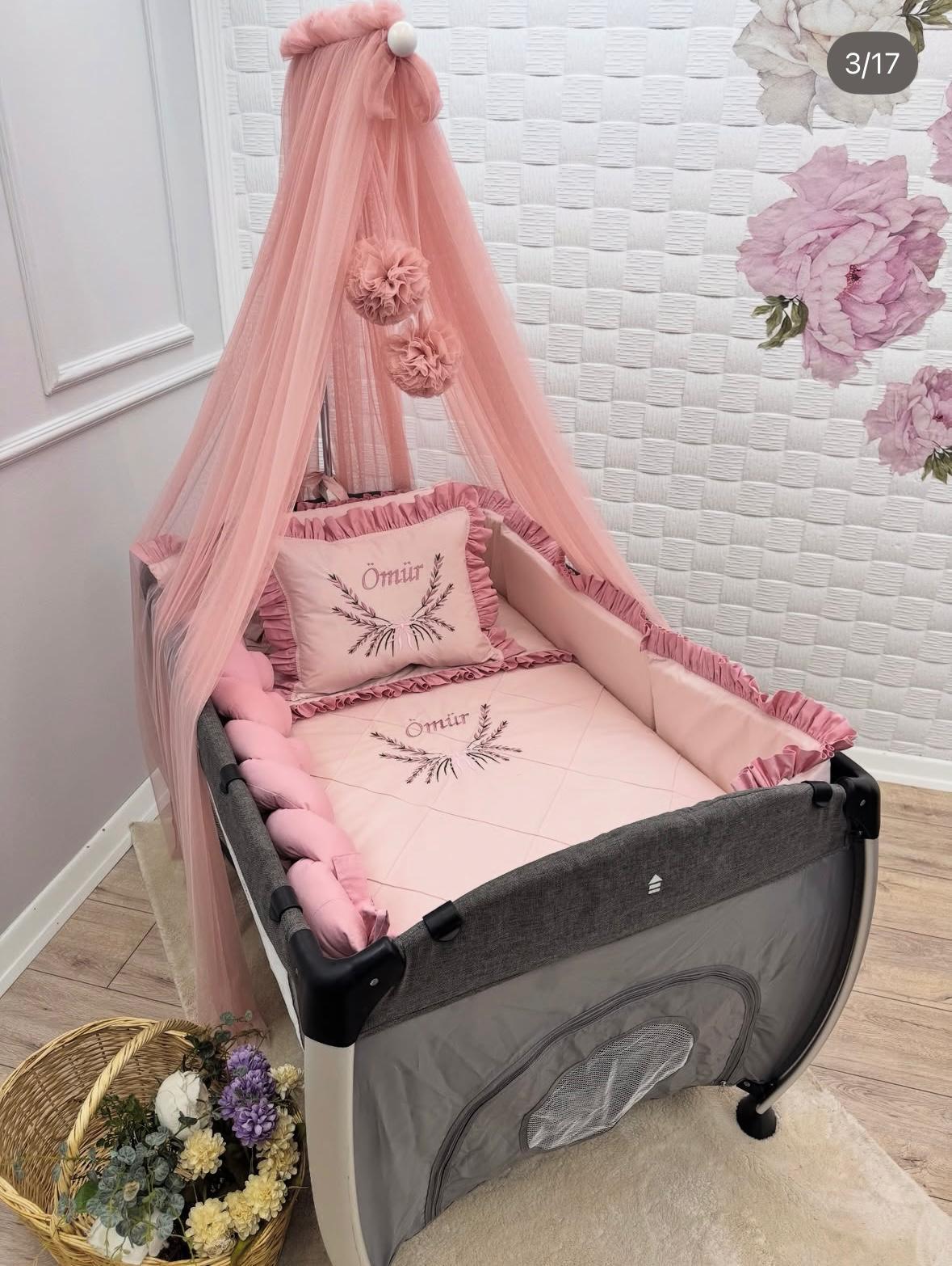 ELEGANT AÇIK PUDRA KOYU PUDRA FIRFIRLI PARK BEŞİK UYKU SETİ 