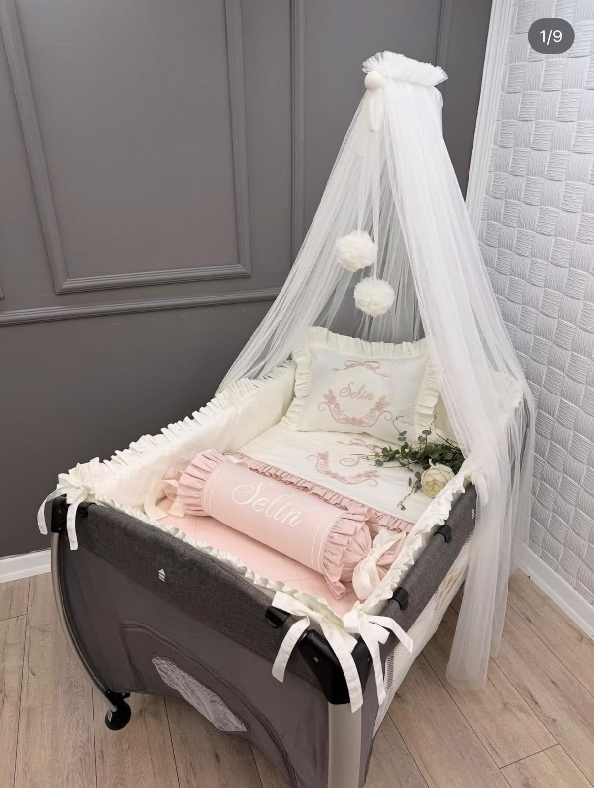 ELEGANT-EKRU-AÇIK PUDRA  KOMBİNLİ PARK BEŞİK UYKU SETİ 