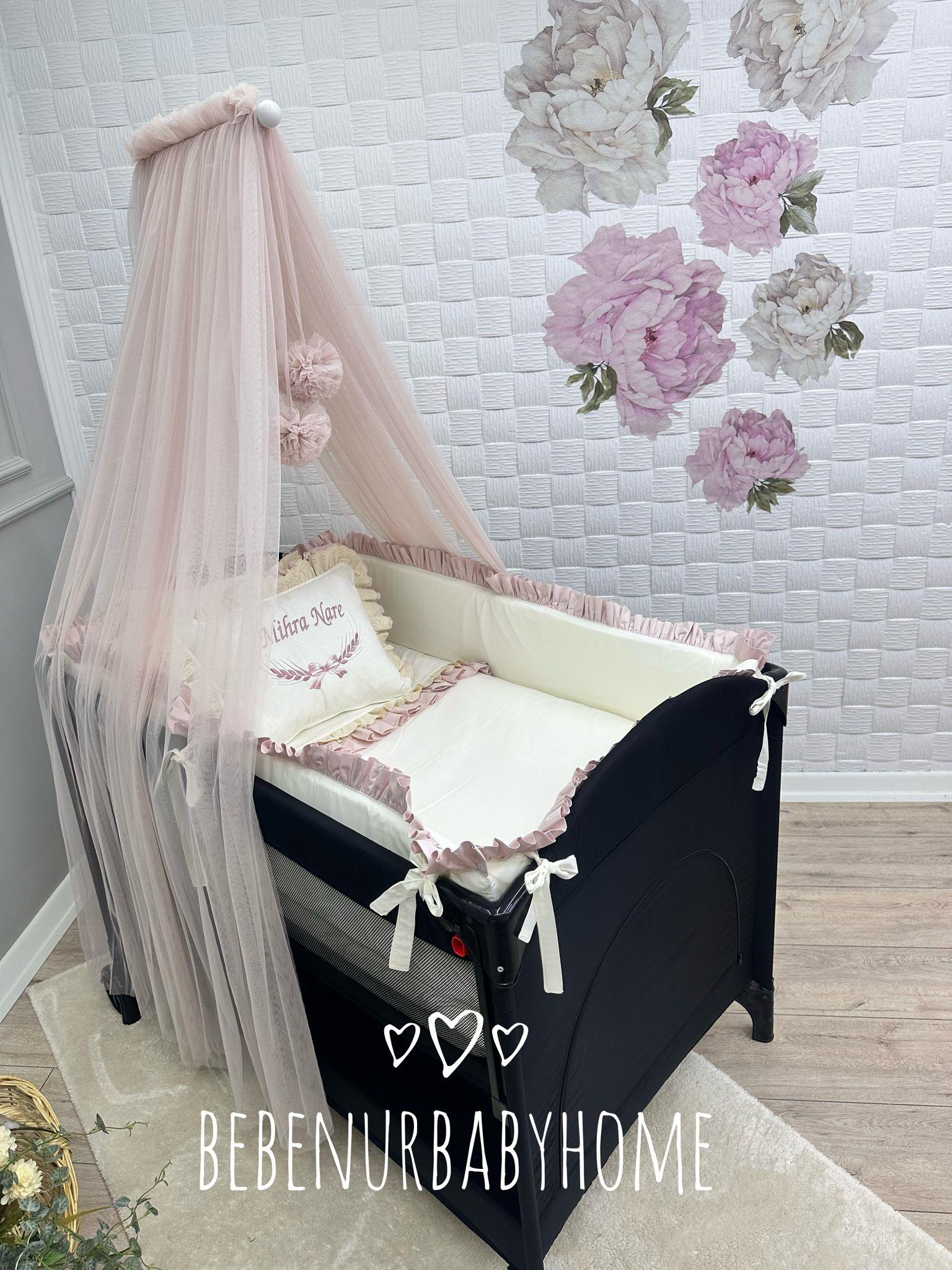 ELEGANT KREM AÇIK PUDRA FIRFIRLI PARK BEŞİK UYKU SETİ 