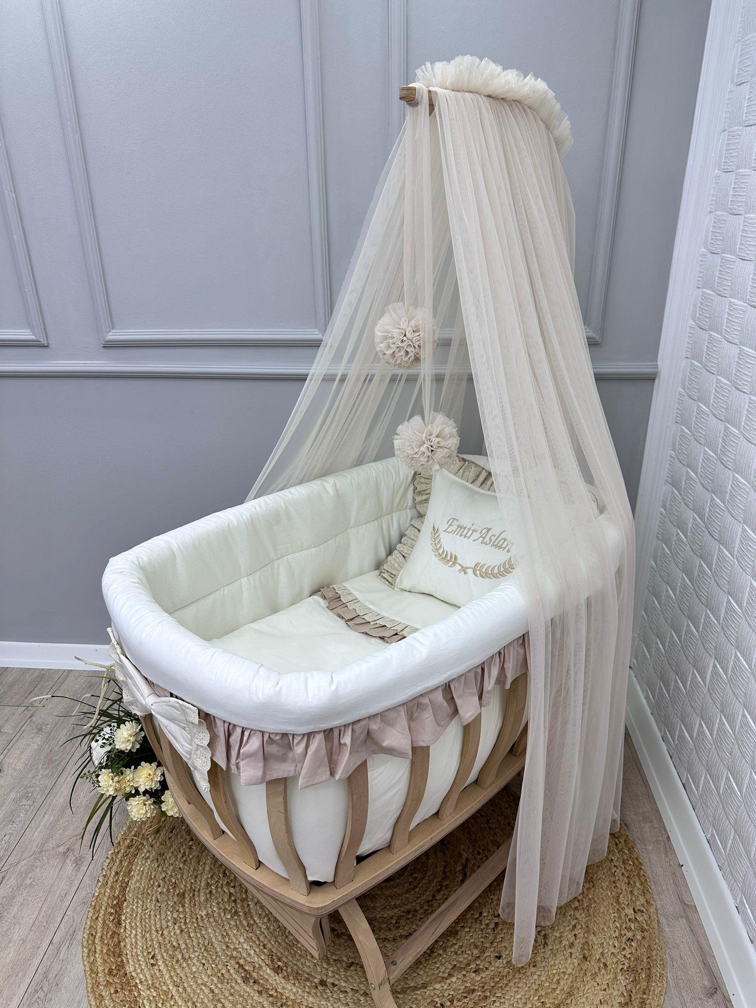 ELEGANT KREM BEJ FIRFIRLI SEPET BEŞİK TEKSTİLİ 