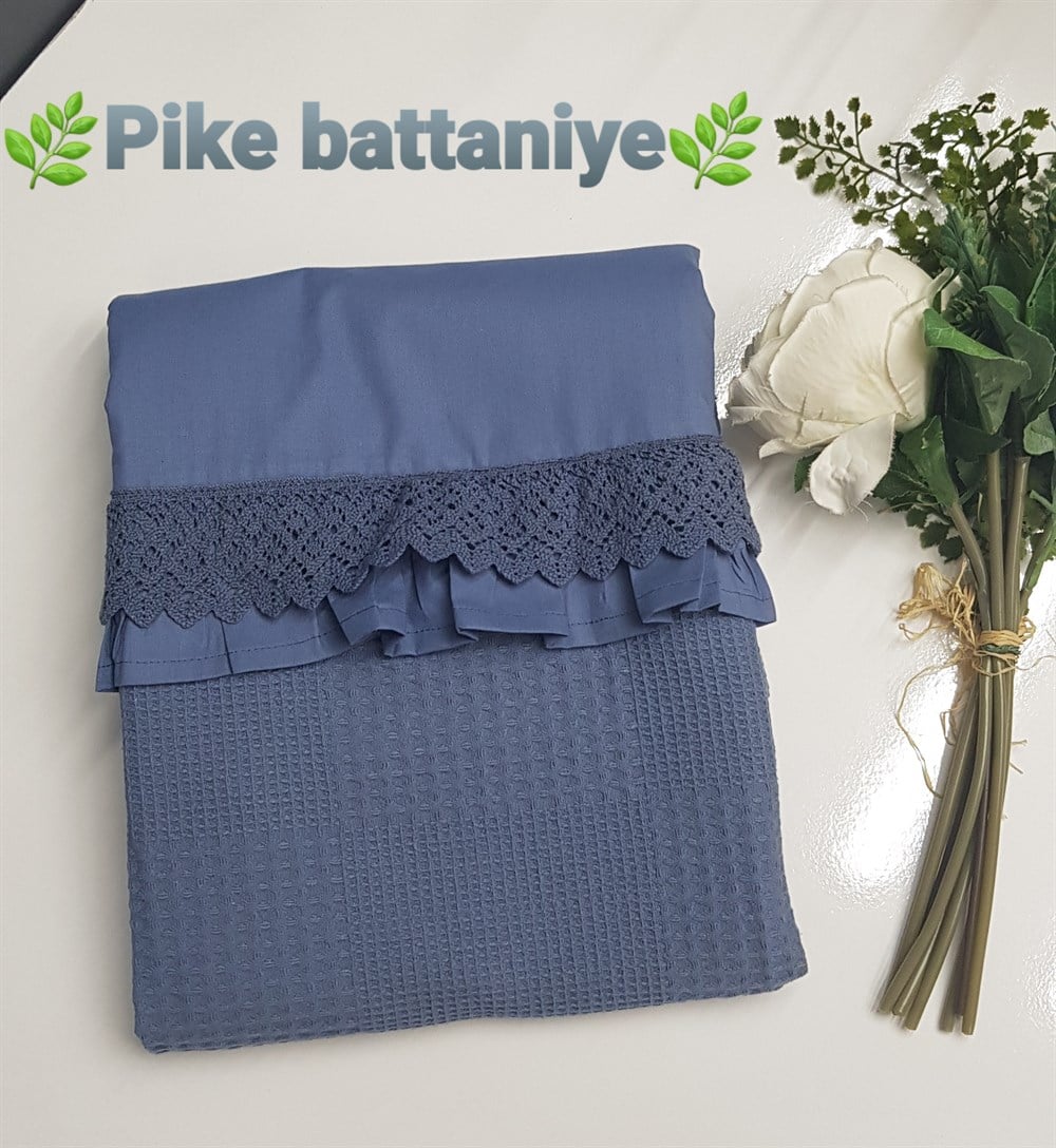 İNDİGO PİKE FIRFIRLI DANTELLİ BATTANİYE