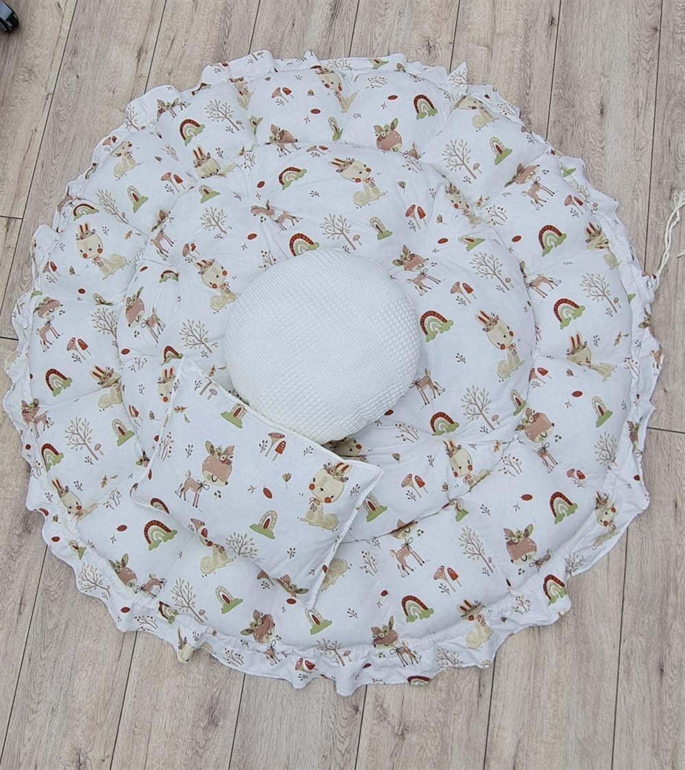 KREM PİKE YUVARLAK BABYNEST 