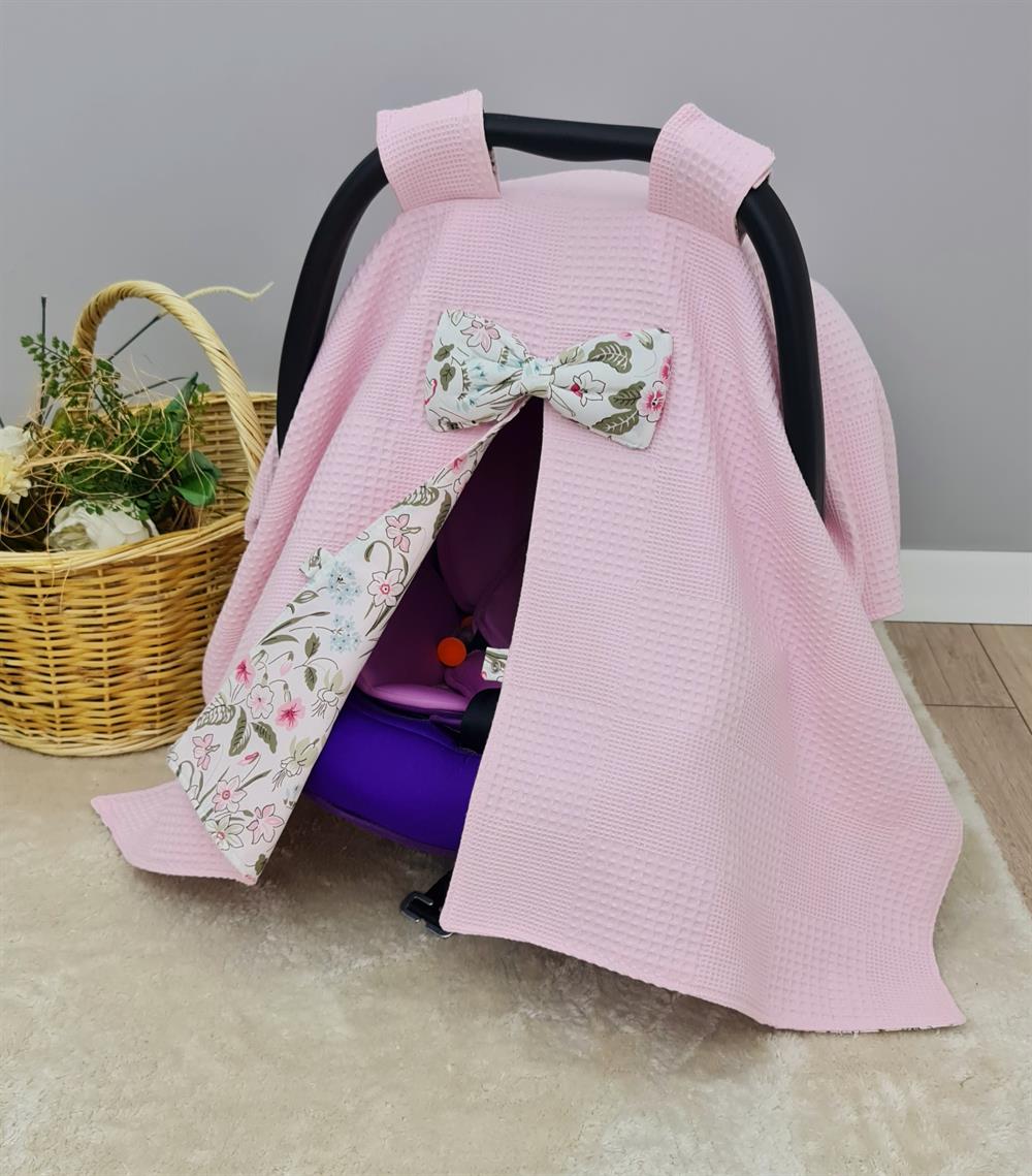 PEMBE ÇİÇEKLER PUSET ÖRTÜSÜ 