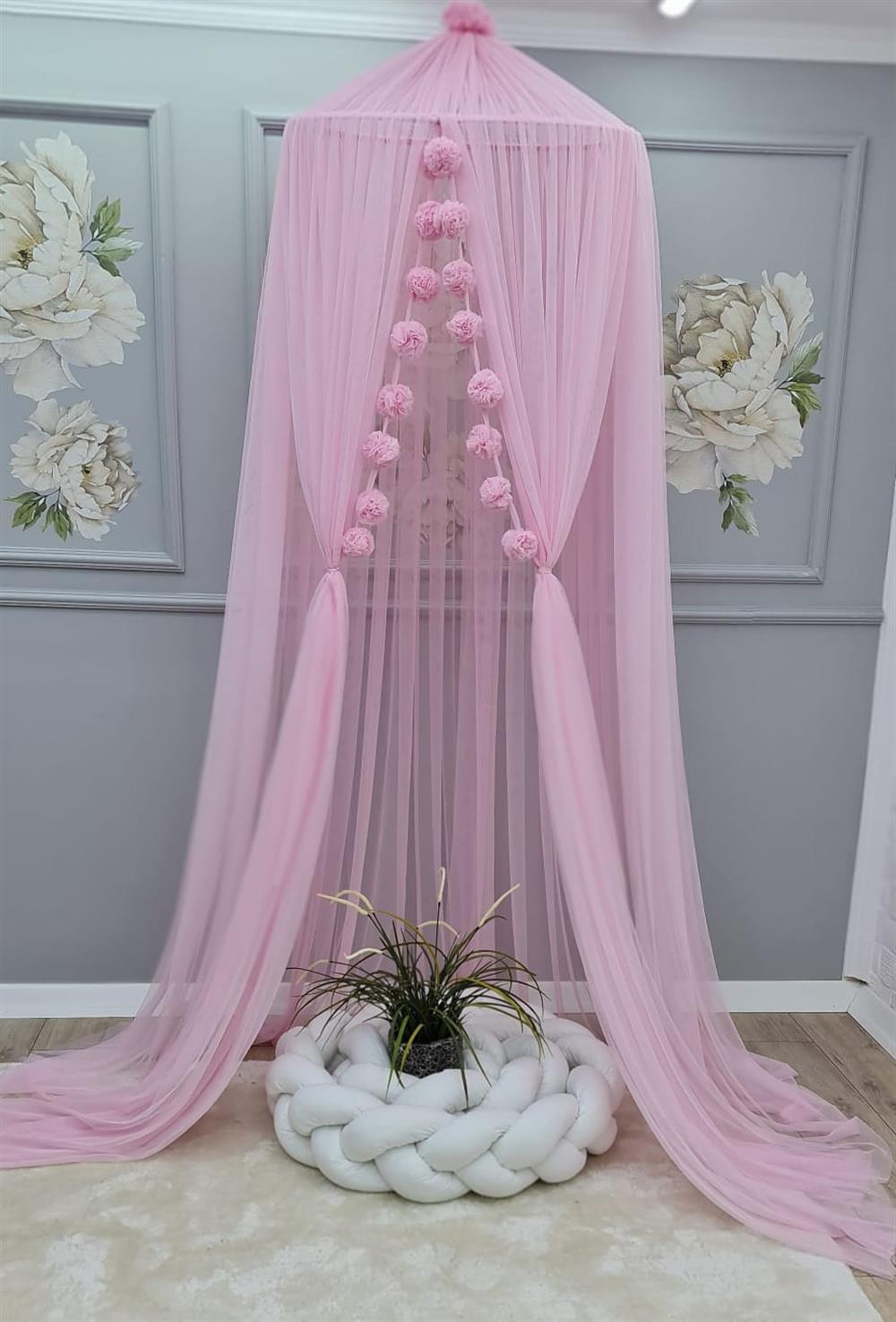 PEMBE  RENK CİBİNLİK KÜÇÜK  PONPONLU 