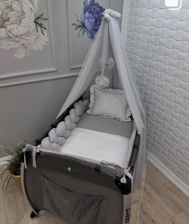 Tek kenar örgü korumali Yastik Firfirli PARK BEŞİK UYKU SETİ 