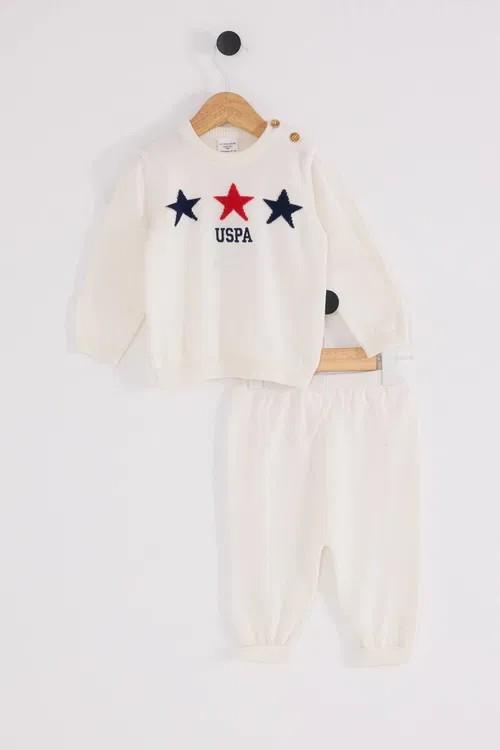 USB2607 U.S POLO ERKEK BEBK TRİKO EKRU 2Lİ TAKIM 